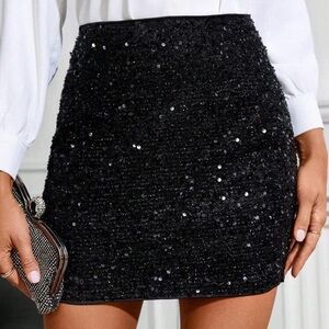 Sequin Black Skirt